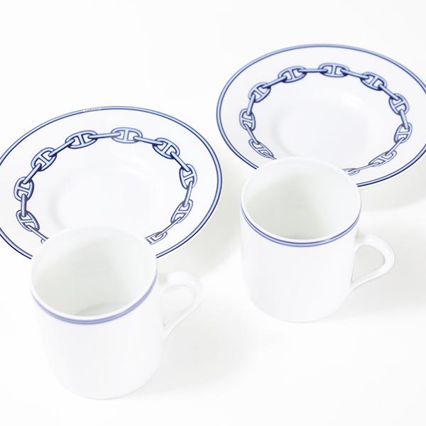 HERMES（エルメス） Chaine D'ancre Blue Flat Cup&Saucer Set