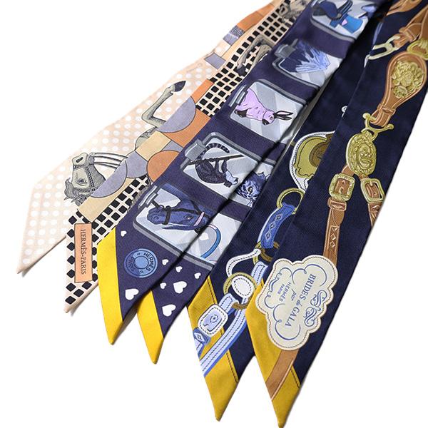 HERMES エルメス Twilly Scarf ツイリー スカーフ シルク100 HERMES エルメス Twilly Scarf ツイリー スカーフ シルク100