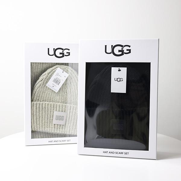 UGG（アグ） W CHUNKY KNIT SET マフラー ニット帽 2点セット チャン