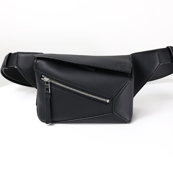 LOEWE (ロエベ) 商品名: PUZZLE SMALL BUMBAG ( Small Puzzle bumbag in grained calfskin Black - LOEWE USA Official