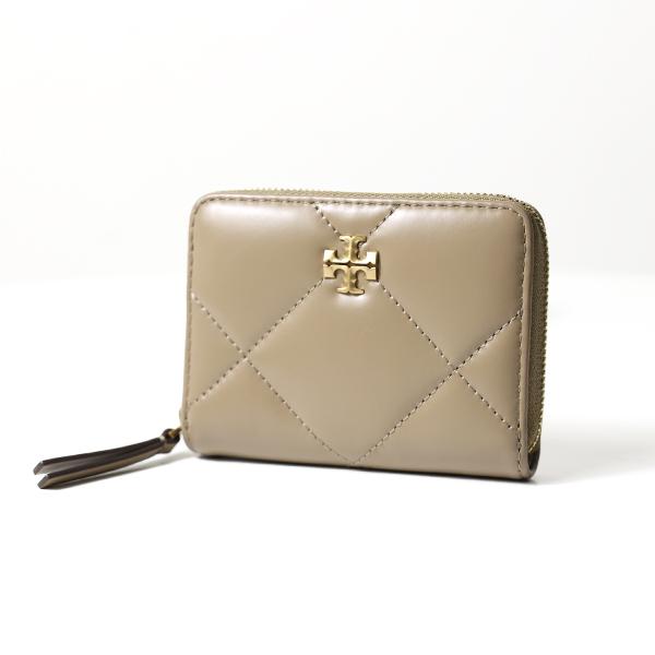 美品　トリーバーチ ミニ 折り財布 キルティング レザー ゴールド金具 キラ TORY BURCH トリーバーチ Kira Diamond Quilt Small Zip Around