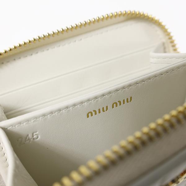 miumiu ミュウミュウ コインケース Matelasse Coin Purse マテラッセ 5MM268_2FPP レザー ラウンドファスナー キルティング 小銭入れ ロゴ LaG Onlinestoreの画像
