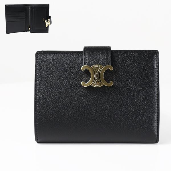 TRIOMPHE CELINE セリーヌ 二つ折り財布 Triomphe Medium Strap