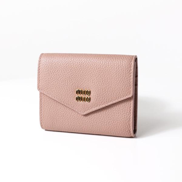 miu miu（ミュウミュウ） 三つ折り財布 Logo Tri-Fold Wallet 5MH040