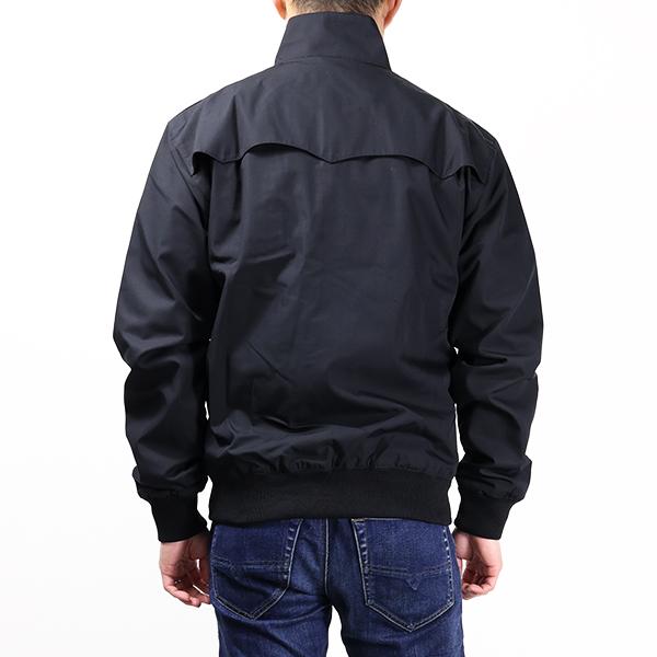 フレッドペリー ブルゾン ハリントンジャケット ロゴ刺繍 裏地チェック 黒 38 FRED PERRY フレッドペリー ブルゾン Made In England