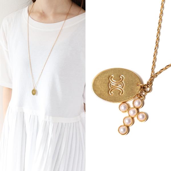 CELINE（セリーヌ） ネックレス Triomphe Pearl Motif Necklace