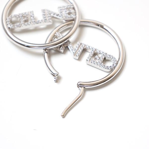 CELINE セリーヌ ピアス Monochroms Strass Hoops Earrings