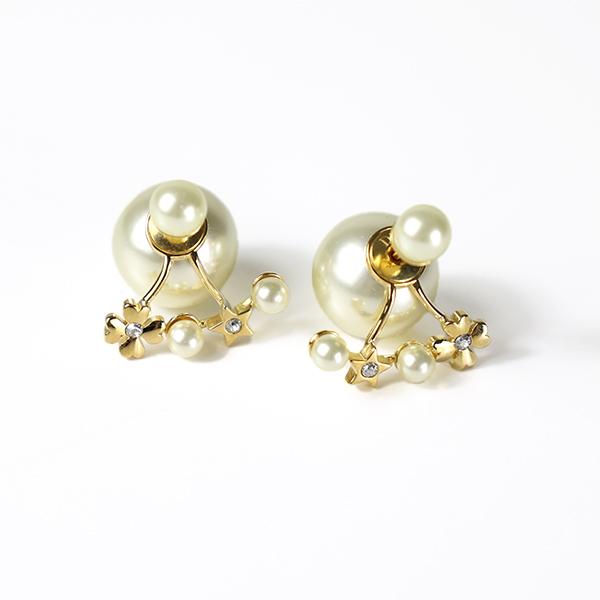 Dior Tribales ピアス Dior Tribales Earrings Antique Gold-Finish Metal and White