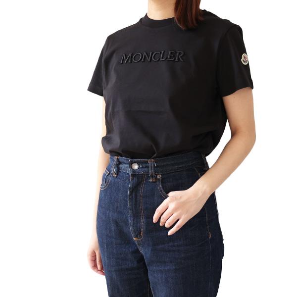モンクレール　MONCLER レディース　ブラック Tシャツ ロゴ刺繍 楽天市場】モンクレール Tシャツ 半袖 レディース トップス クルー