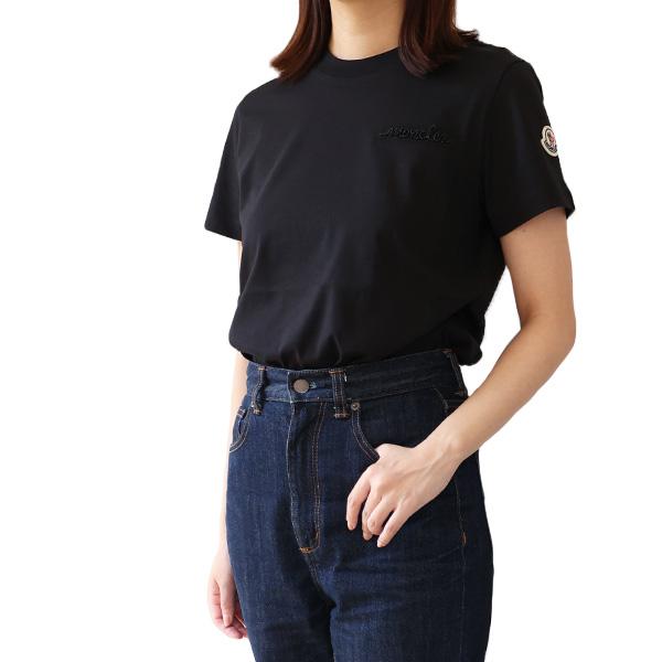 モンクレール　Tシャツ　半袖　カットソー　レディース　ワンポイント　ブラック MONCLER（モンクレール） Tシャツ Logo T-Shirts 938C0001989AIJ