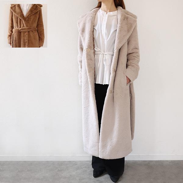 HERNO ヘルノ ロングコート Eco Fur Long Coat CA000586D 12422