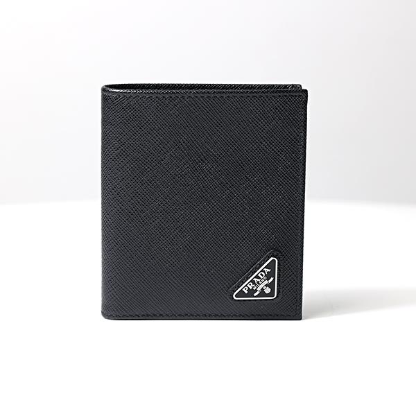 PRADA プラダ 二つ折り財布 Saffiano Leather Wallet 2MO010 QHH メンズ サフィアーノ レザー ミニ財布 小銭入れなしの画像
