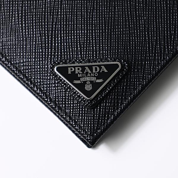 PRADA プラダ 二つ折り財布 Saffiano Leather Wallet 2MO010 QHH メンズ サフィアーノ レザー ミニ財布 小銭入れなしの画像