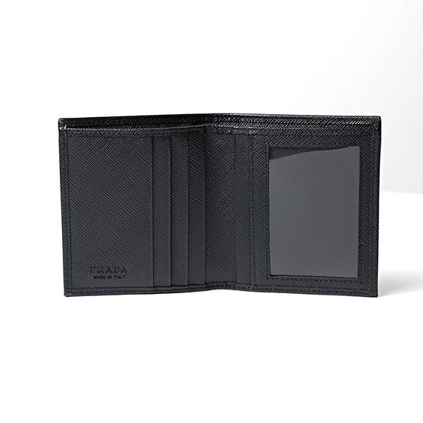PRADA プラダ 二つ折り財布 Saffiano Leather Wallet 2MO010 QHH メンズ サフィアーノ レザー ミニ財布 小銭入れなしの画像