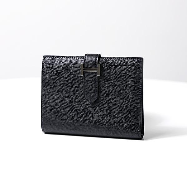 訳あり HERMES エルメス 二つ折り 財布 ブラック レザー HERMES（エルメス） 二つ折り財布 Bearn Compact Wallet ベアン