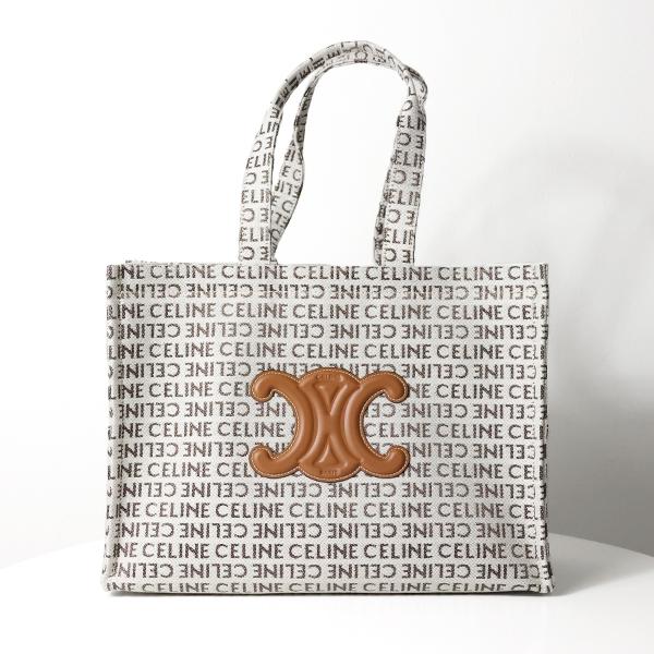 【極美品⠀】CELINE ロゴ付きトートバッグ アイボリー CELINE（セリーヌ） トートバッグ Large Cabas Thais Triomphe Tote