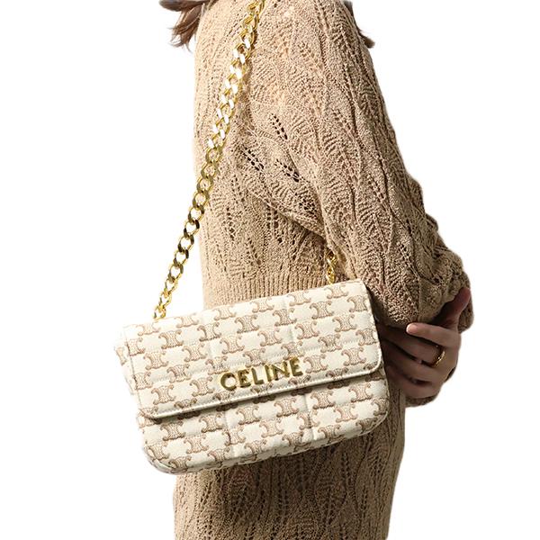 CELINE セリーヌ ショルダーバッグ Celine Logo Triomphe Chain
