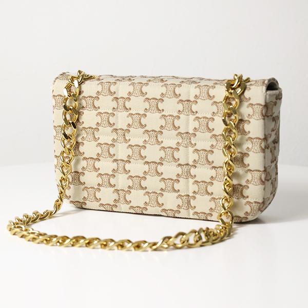 良品✨CELINE セリーヌ トリオンフ ロゴ型押し　ショルダーバッグ チェーン CELINE セリーヌ ショルダーバッグ Celine Logo Triomphe Chain