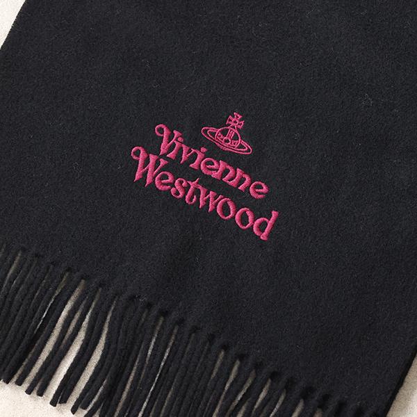 【タグ付】ヴィヴィアンウエストウッド　ロゴオーブ刺繍　マフラー　ウール100% Vivienne Westwood（ヴィヴィアンウエストウッド） マフラー
