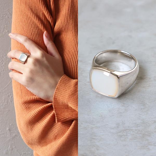 TOM WOOD Cushion Ring(11号)/トムウッド　リング TOM WOOD（トムウッド） リング Cushion White Mother of Pearl Ring