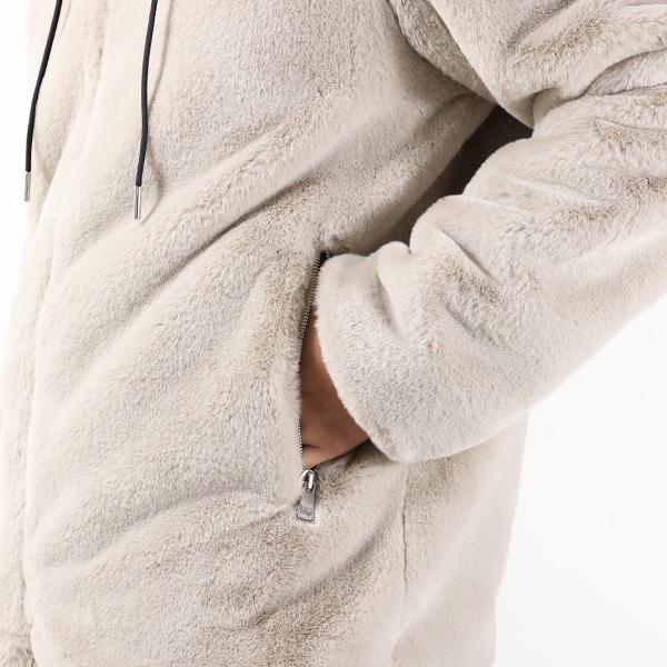 TATRAS タトラス ボアジャケット Bomos Boa Blouson ボモス MTAT24A4858-L メンズ エコファー フード付き ジップアップ ロゴパッチ アウターの画像