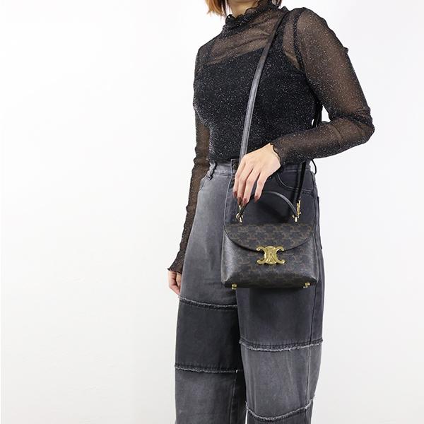 CELINE Triomphe キャンバス ミニ ショルダーバッグ CELINE（セリーヌ） ショルダーバッグ TEEN NINO Triomphe Canvas