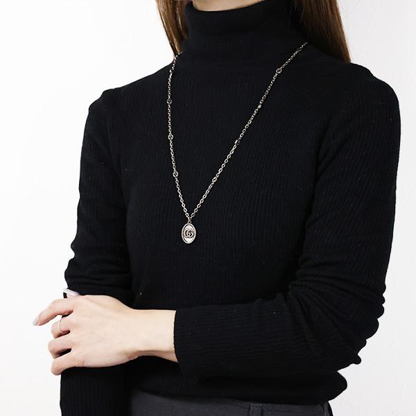 GUCCI（グッチ） ネックレス Silver Oxidised Marmont GG Necklace GG