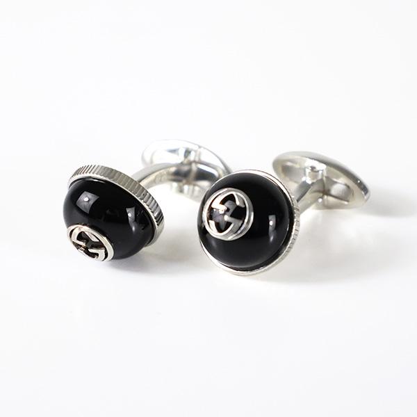 GUCCI（グッチ） カフスボタン Interlocking G Onyx Cufflinks