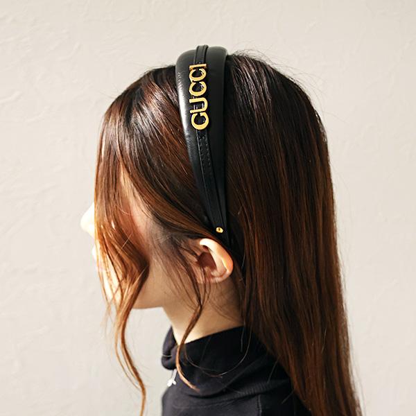 GUCCI（グッチ） カチューシャ Logo Leather Headband 769249 3HARH