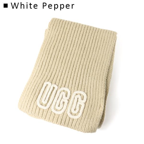 UGG アグ マフラー W Chunky Crafted Rib Scarf チャンキー クラフテッド 102787 レディース リブ ウールブレンド ロゴ_3
