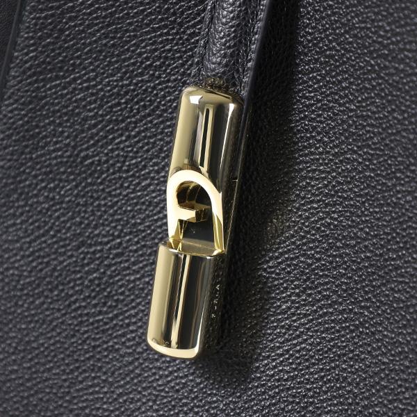 【美品】FURLA レザー 大容量 ハンドバッグ ブラック ゴールド金具 フルラ FURLA バッグ （ブラック） -アウトレットファッション通販