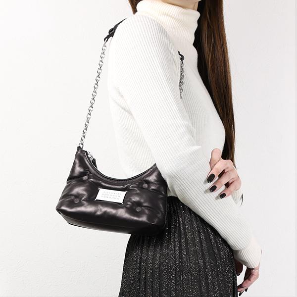 ★3日以内返品可★ 極美品 MAISON MARGIELA メゾンマルジェラ グラムスラム レザー チェーンショルダーバッグ ホーボー マイクロ SB1WG0021 ショルダーバッグ ネイビー レザー レディース ☆3日以内返品可☆ 極美品 MAISON MARGIELA メゾンマルジェラ グラム
