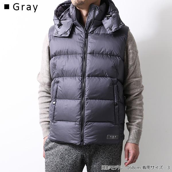 タトラス　フード付きダウンベスト グレー TATRAS（タトラス） ダウンベスト POSEIDONE Down Vest ポセイドーネ