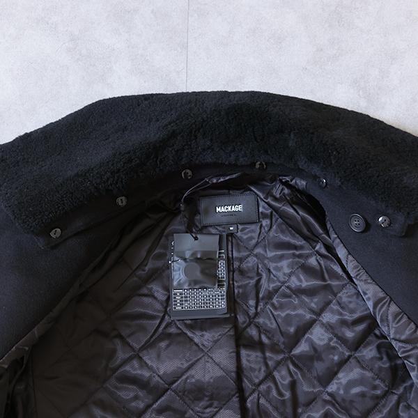 MACKAGE マッカージュ ピーコート COLE メンズ ウール ムートン襟 ショートコート 中綿 フードなし アウターの画像