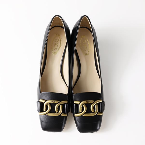 TOD'S トッズ パンプス KATE Pumps ケイト XXW96K0IB80OON XXW96K0IB80SHA レディース レザー メタルチェーン シューズ 靴 LaG Onlinestoreの画像