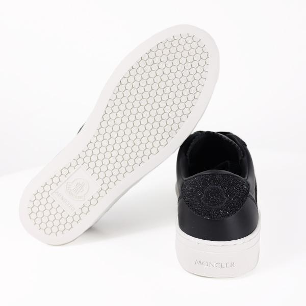 【新品未使用】モンクレール　レザーローカットスニーカー　黒　ロゴマーク有　37 MONCLER（モンクレール） スニーカー Monaco2 Low Top Sneakers 09B