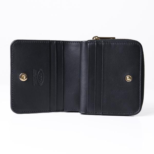 TOD'S トッズ 二つ折り財布 Bi-Fold Wallet XAWDBMAI200ROR レディース レザー ウォレット ミニ財布 小銭入れありの画像