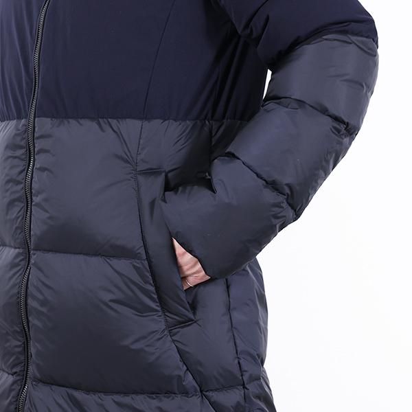 【美品】TATRAS フード付きロングダウンコート03（Lサイズ）ネイビー 美品】TATRAS フード付きロングダウンコート03（Lサイズ）ネイビーの