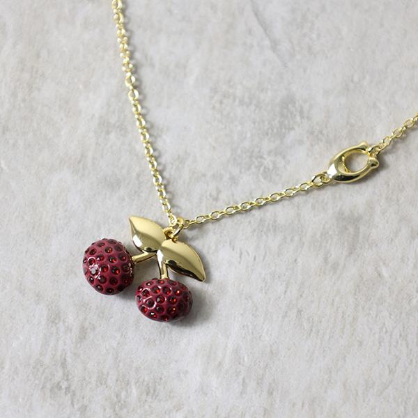 Coach コーチ ネックレス Cherry Motif Pendant 37408064 レディース ペンダント アクセサリー チェリー Cロゴ_3