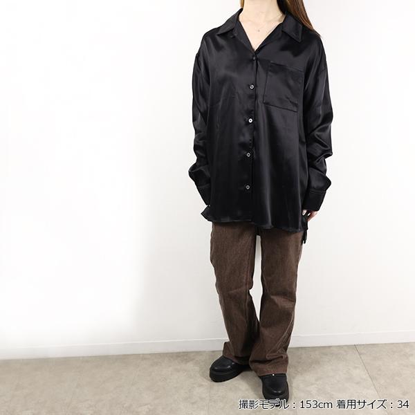 LOEWE ロエベ シャツ Anagram Pyjama Blouse S359Y05XDY レディース アナグラム 長袖 サテン 胸ポケット オープンカラー LaG Onlinestoreの画像