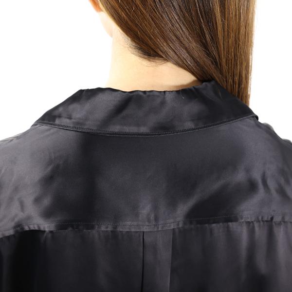 LOEWE ロエベ シャツ Anagram Pyjama Blouse S359Y05XDY レディース アナグラム 長袖 サテン 胸ポケット オープンカラー LaG Onlinestoreの画像