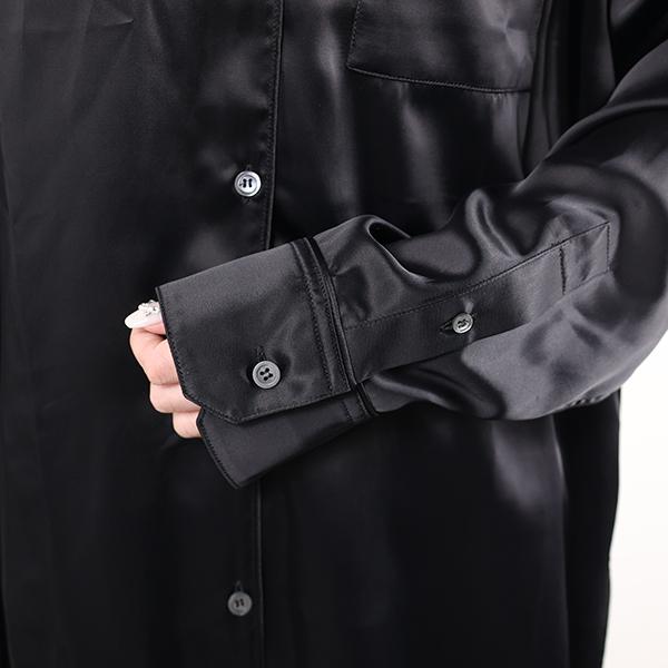 LOEWE ロエベ シャツ Anagram Pyjama Blouse S359Y05XDY レディース アナグラム 長袖 サテン 胸ポケット オープンカラー LaG Onlinestoreの画像