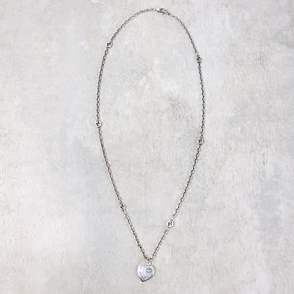 【LaG アウトレット】GUCCI グッチ ネックレス Heart Motif Necklace 645545 J89B4 8490 レディース インターロッキングG ハート シルバー925 ペンダントの画像