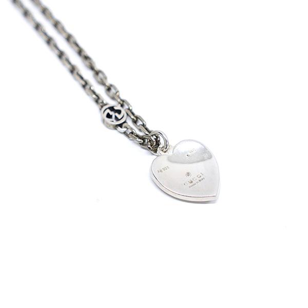 【LaG アウトレット】GUCCI グッチ ネックレス Heart Motif Necklace 645545 J89B4 8490 レディース インターロッキングG ハート シルバー925 ペンダントの画像