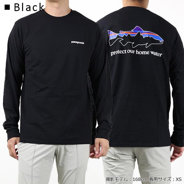 【南国。様】修正しました パタゴニア  Water Trout 黒 patagonia（パタゴニア） Tシャツ Mens Long Sleeve Home Water Trout