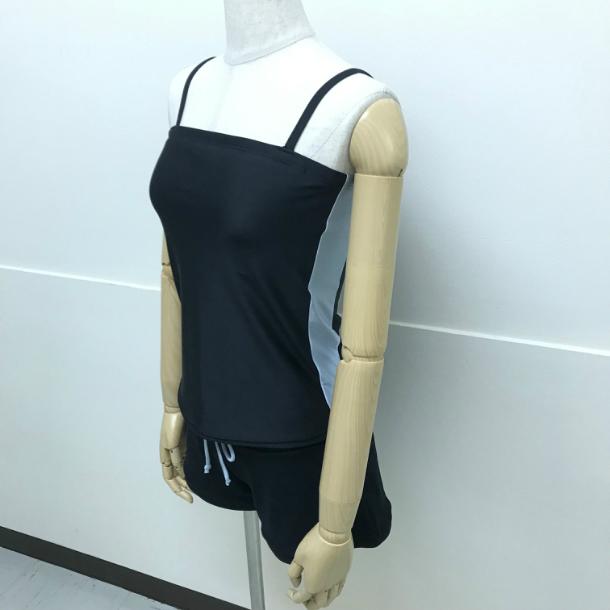 バレエウェア レオタードトップス レオトップ サイドライン 大人 レディース フィットネス ヨガ ダンス レッスン着 練習着 カップ付 黒 |  | 02