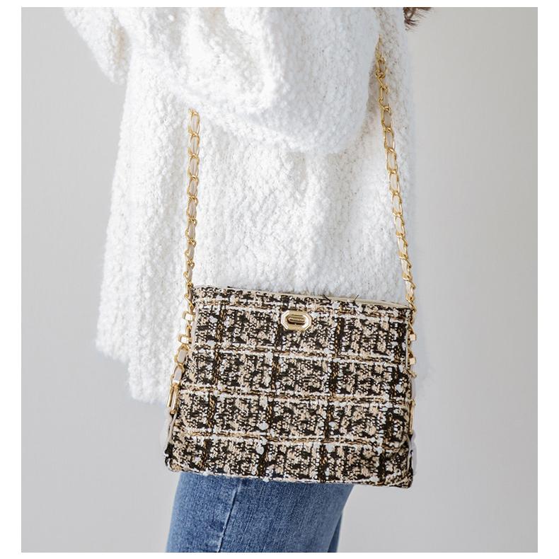 ツイード ショルダーバッグ ミニ バッグ チェーンバッグ 斜め掛け