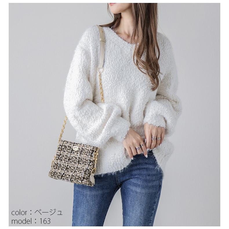 ツイード ショルダーバッグ ミニ バッグ チェーンバッグ 斜め掛け