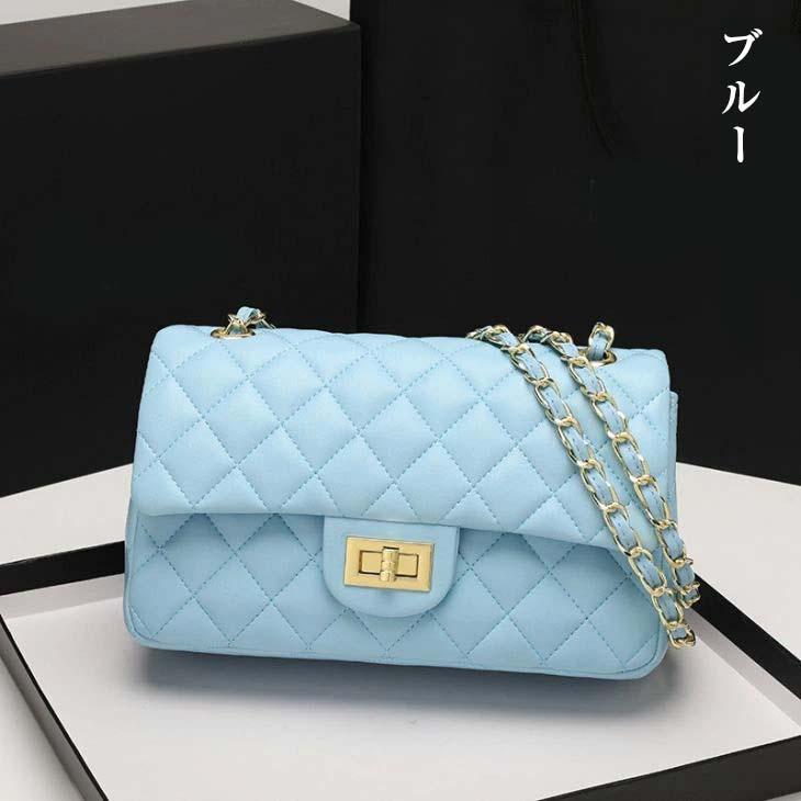 キルティング チェーンバッグ ショルダーバッグ リボンショルダー