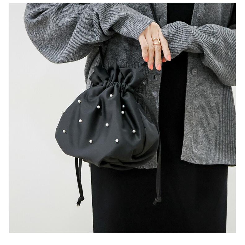 巾着 ショルダーバッグ パール リボン 小物 レディース おすすめ